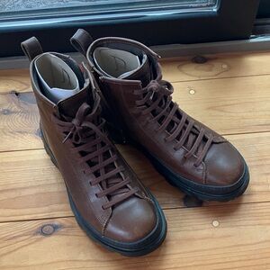 Camper Brutus Leather Lace Up Ankle Brown Medium Boots RETAIL $230 - W 10 / M 8